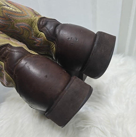 Smoky Mountain Brown/Green Hopalong Western Cowboy Boot 6.5B 🌴 - Picture 2 of 13